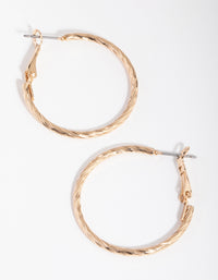 Gold Line Etched Hoop Earrings - link has visual effect only