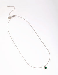 Silver Circle Diamante Pendant Necklace - link has visual effect only