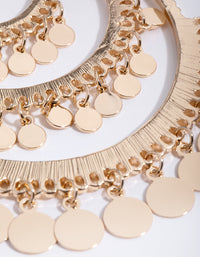 Gold Metal Tassel Circle Drop Earrings - link has visual effect only