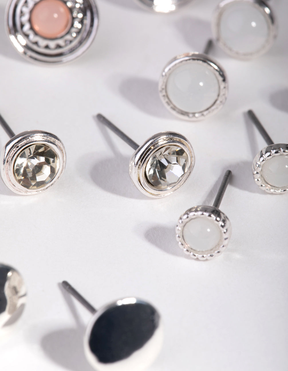 Silver Love Big Stud 8-Pack Earring