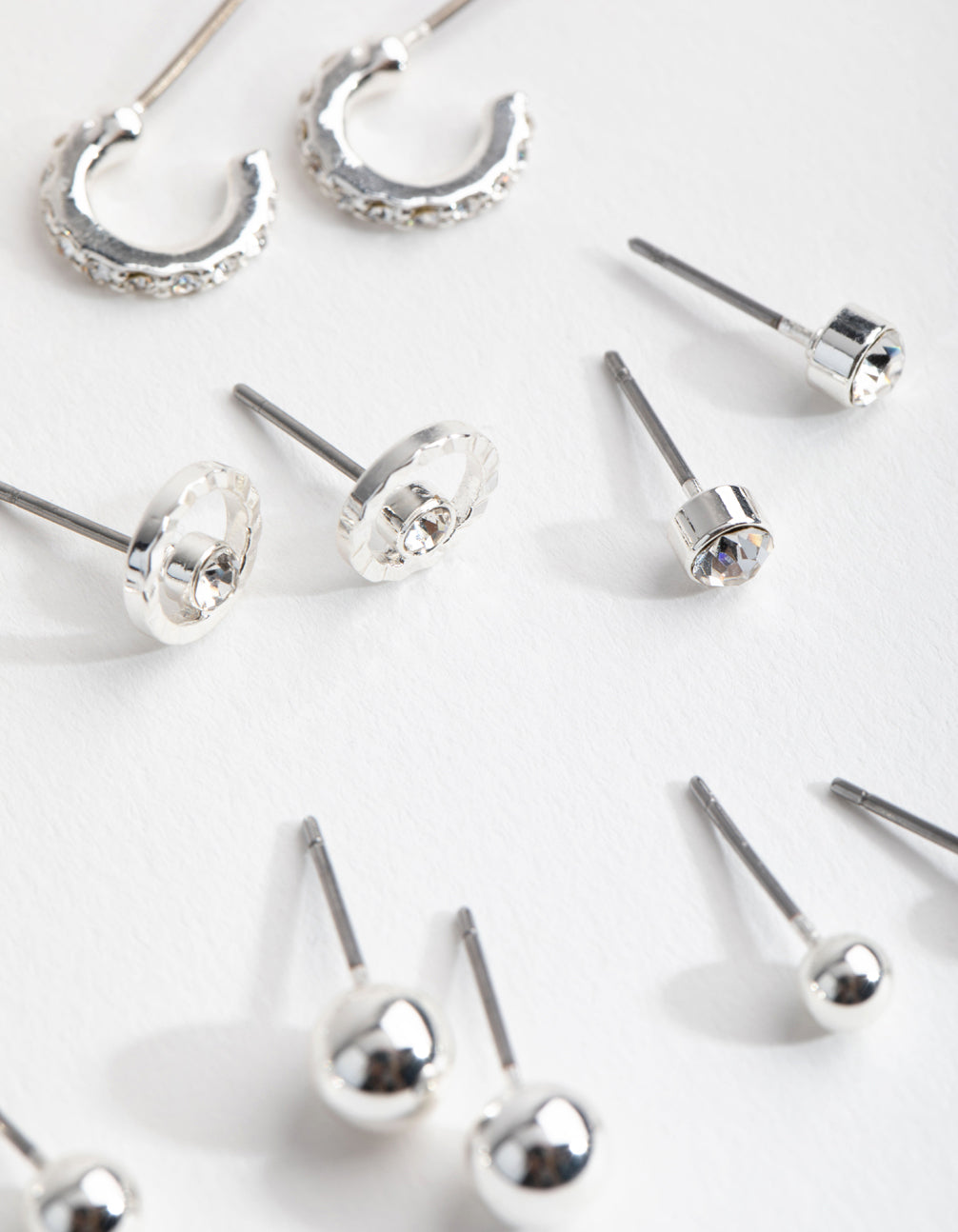 Silver Mini Hoop and Stud 8-Pack Earring