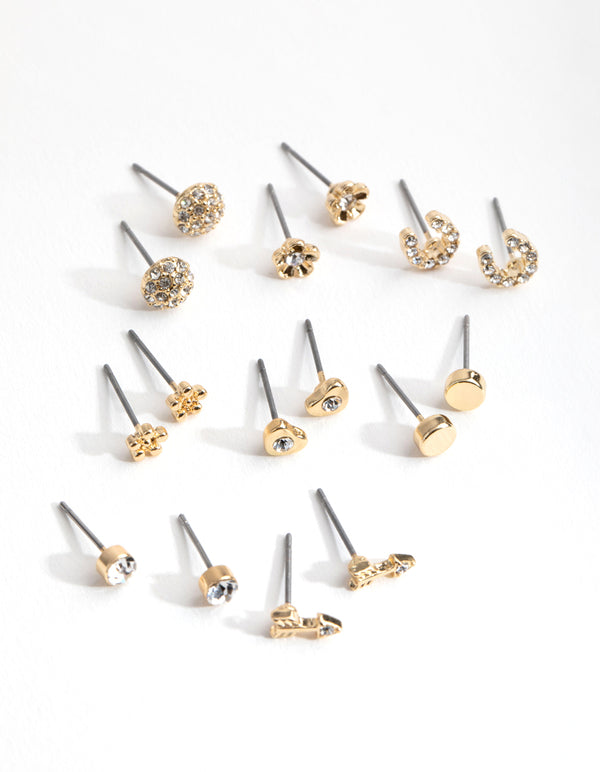 Gold Little Luck 8-Pack Earring