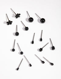 Matte Diamante Flower & Pearl 8-Pack Earring - link has visual effect only