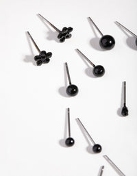 Matte Diamante Flower & Pearl 8-Pack Earring - link has visual effect only