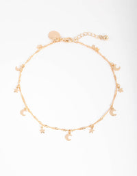 Gold Celestial Charm Anklet - link has visual effect only