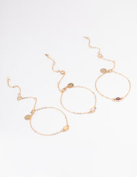 Gold Stone Bracelet & Anklet Set - link has visual effect only