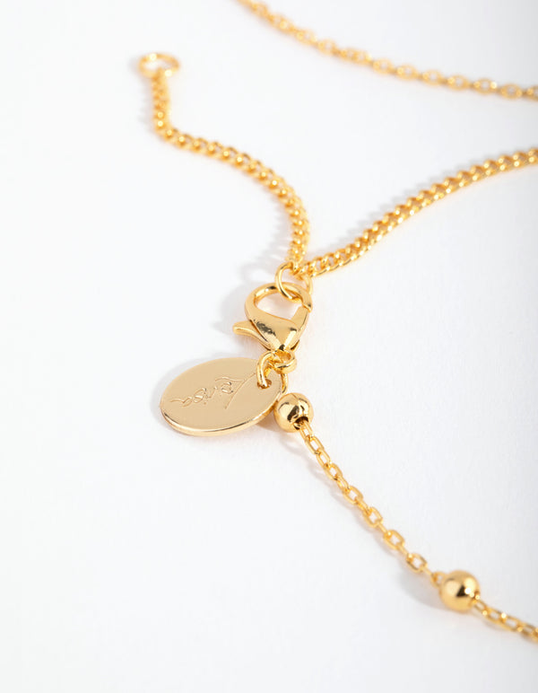 18ct Gold Plated Cubic Zirconia Hamsa & Moon Bracelet Set