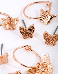 Gold Mixed Butterfly Earring Pack - link has visual effect only