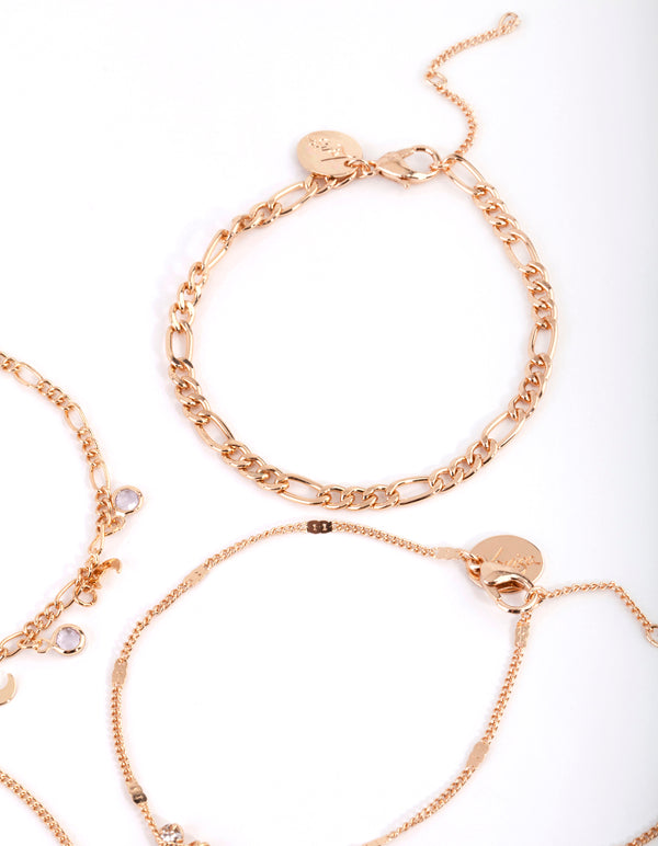 Gold Hamsa & Star Bracelet & Anklet Pack