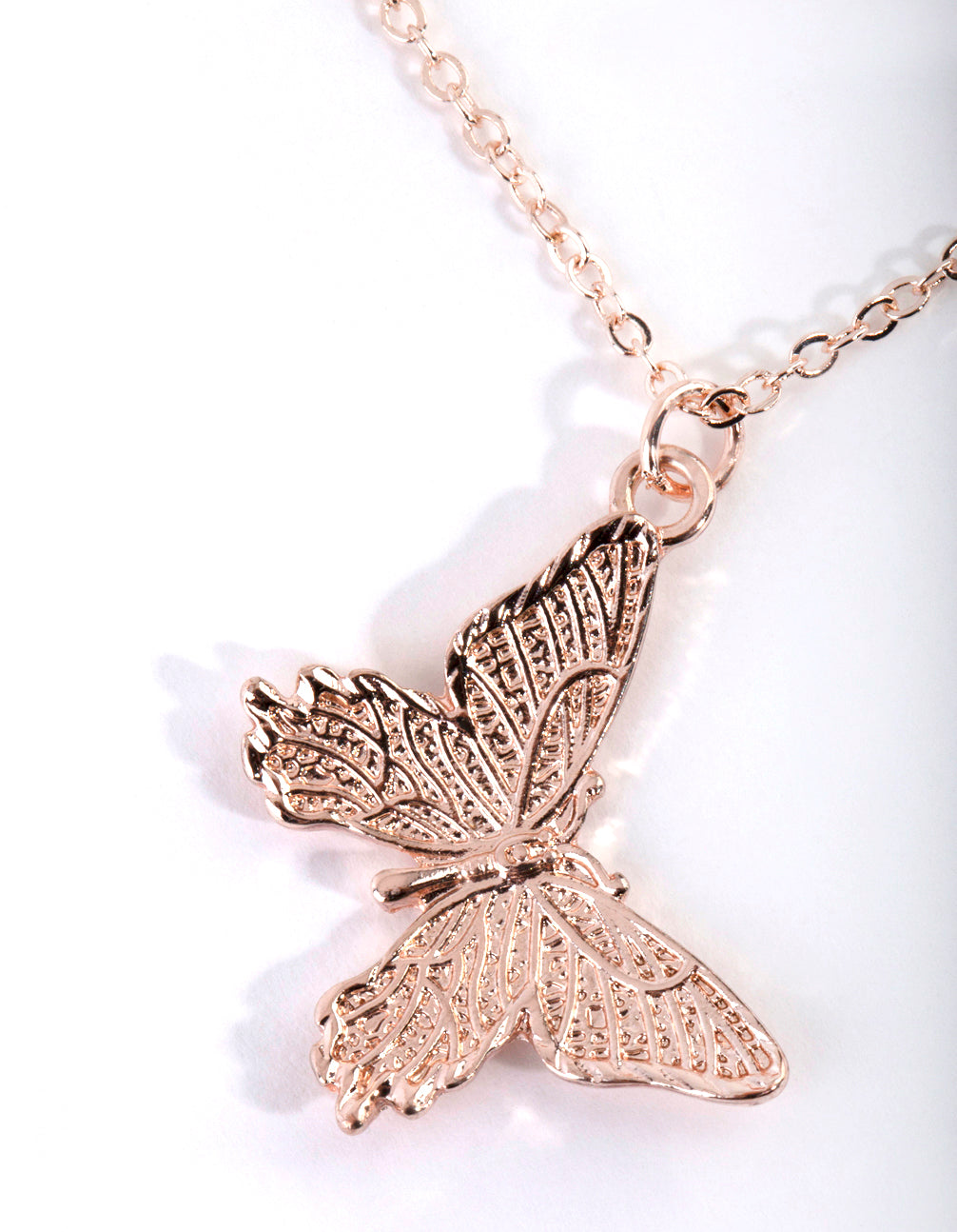 Rose Gold Butterfly Layered Necklace