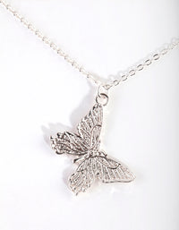 Silver Multi Butterfly Layered Necklace - link has visual effect only