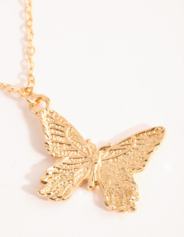 Gold Multi Butterfly Layered Necklace