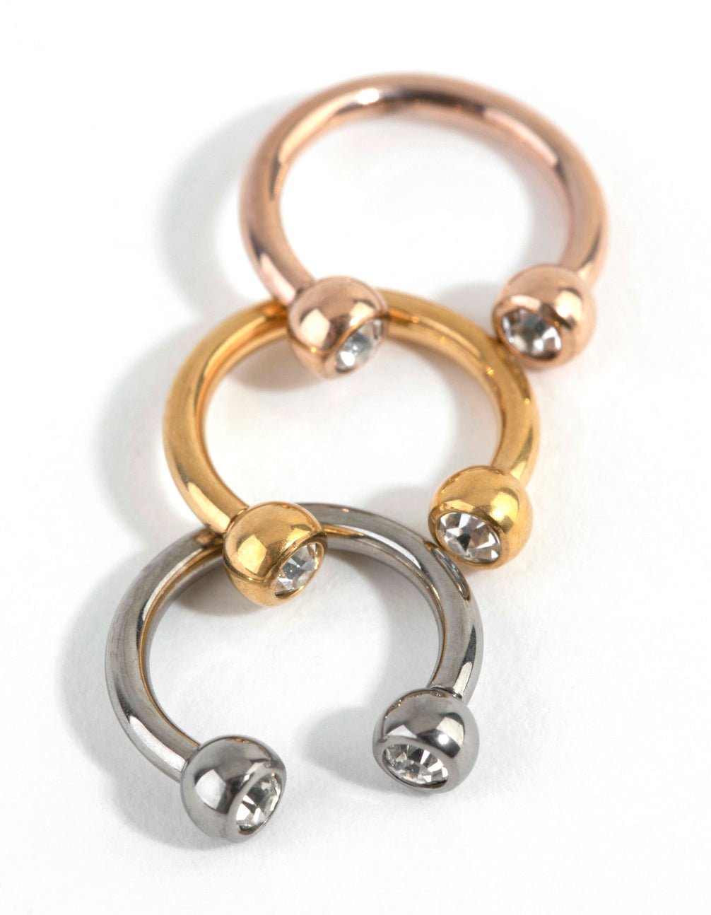 Mixed Metal Titanium Horse Shoe Earring Pack
