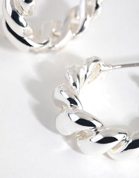 Silver Plated Gradual Swirl Hoop Earrings - link has visual effect only