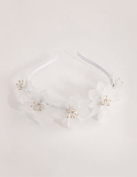 Frosted Acrylic Beaded Flower Headband - link has visual effect only
