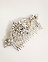 Statement Embossed Pearl Crystal Comb - link has visual effect only