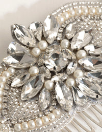 Statement Embossed Pearl Crystal Comb - link has visual effect only