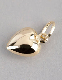 9ct Gold Puffed Heart Pendant Charm - link has visual effect only