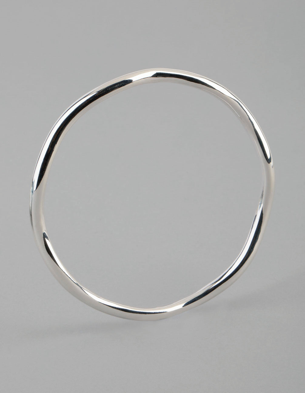 Silver Plated Brass 4.5mm Wavey Bangle