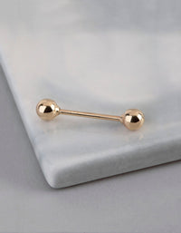 9ct Gold Polished Ball Belly Ring - link has visual effect only