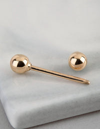 9ct Gold Polished Ball Belly Ring - link has visual effect only