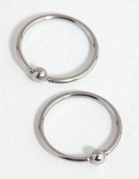 Surgical Steel Ball End Hoop Earring - link has visual effect only