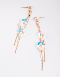 Gold Flower Sequin Drop Earrings - link has visual effect only
