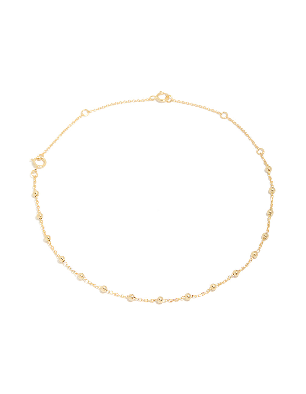 Gold Plated Sterling Silver Ball Chain Bracelet or Anklet