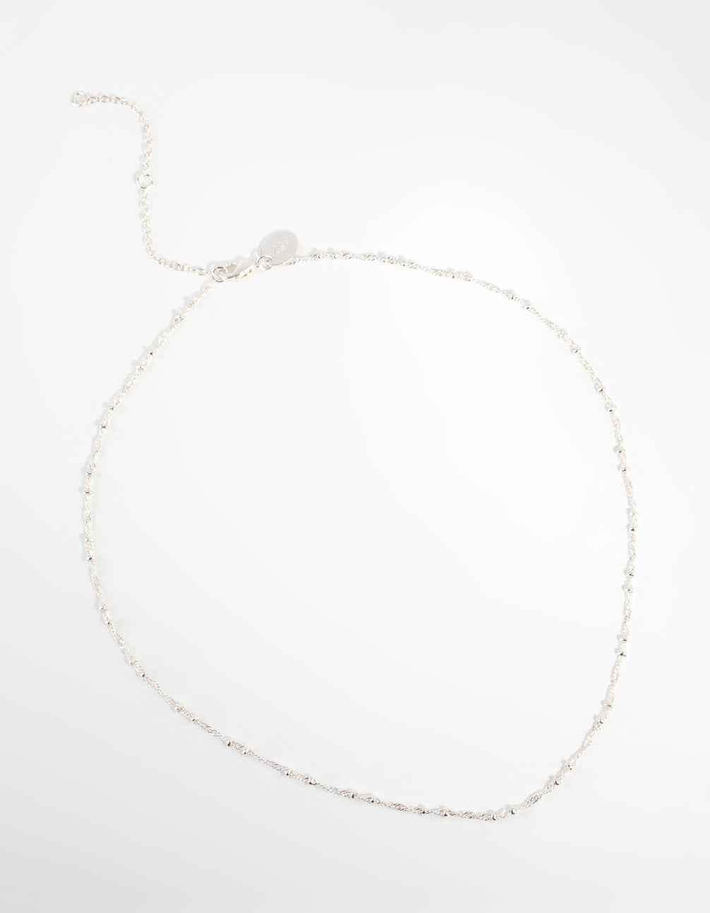 Silver Plated Ball & Twist Necklace