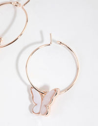 Rose Gold Acrylic Butterfly Hoop Earrings - link has visual effect only