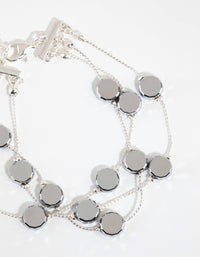 Silver Station Layered Bracelet - link has visual effect only