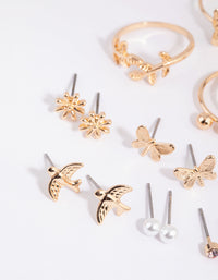 Gold Butterly & Pearl Earring & Ring Pack - link has visual effect only