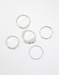 Silver Cubic Zirconia Snake Ring Pack - link has visual effect only