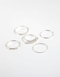 Silver Cubic Zirconia Snake Ring Pack - link has visual effect only