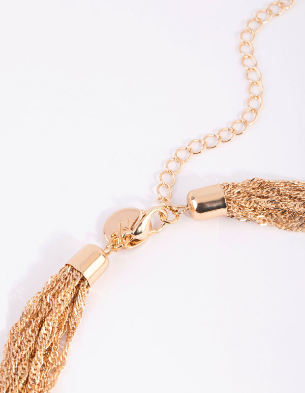 Gold Fine Twisted Chain Necklace
