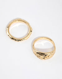 Gold Plated Molten Ring Set - link has visual effect only