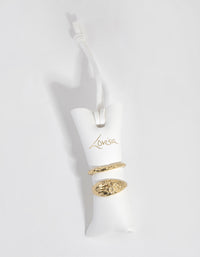 Gold Plated Molten Ring Set - link has visual effect only