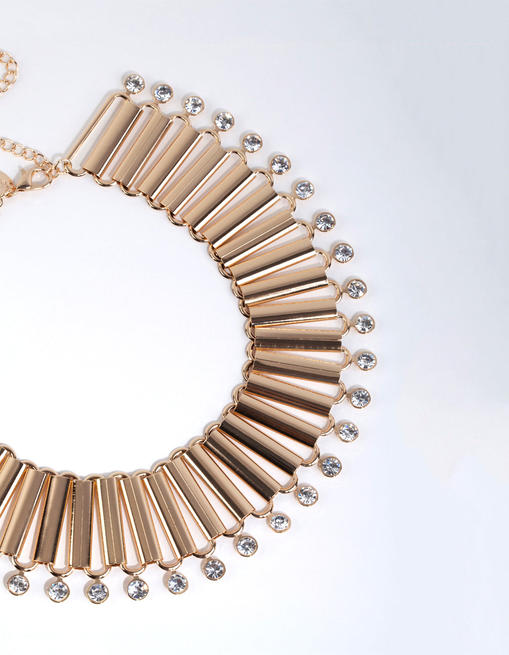 Gold Diamante Droplet Wide Choker