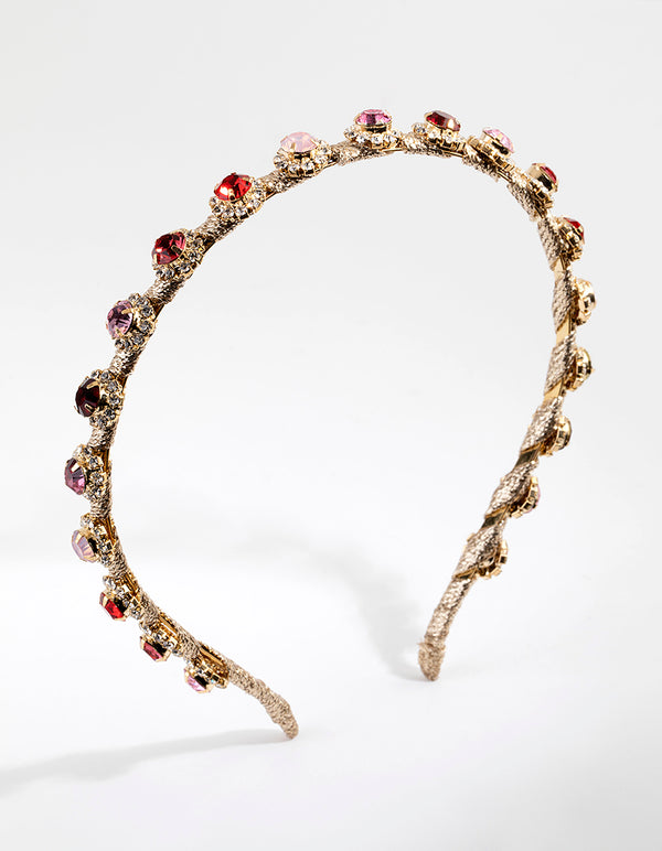 Mixed Stone Thread Wrapped Diamante Headband
