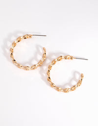Gold Looped Chain Hoop Earrings - link has visual effect only