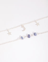 Blue Beaded Celestial Bracelet Set - link has visual effect only