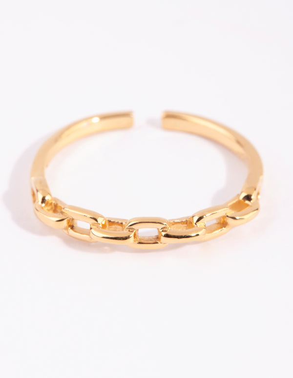 Gold Plated Sterling Silver Chain Ring