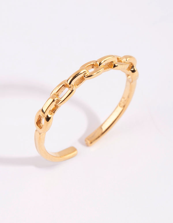 Gold Plated Sterling Silver Chain Ring