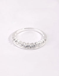 Sterling Silver Diamante Row Ring - link has visual effect only