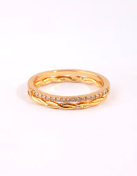 Gold Twisted Diamante Ring Pack - link has visual effect only