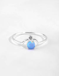 Sterling Silver Opal Ring - link has visual effect only