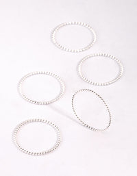 Sterling Silver Diamond Cut Band Ring - link has visual effect only