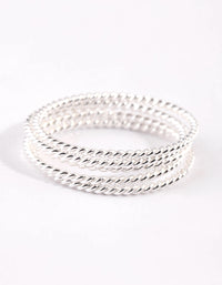 Sterling Silver Diamond Cut Band Ring - link has visual effect only