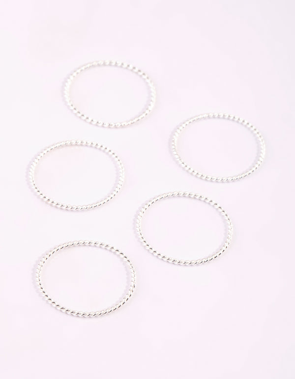 Sterling Silver Diamond Cut Band Ring