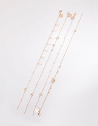 Rose Gold Butterfly Jingle Bracelet & Anklet Set - link has visual effect only